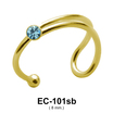 Blue Stone Circular Ear Cuff EC-101b